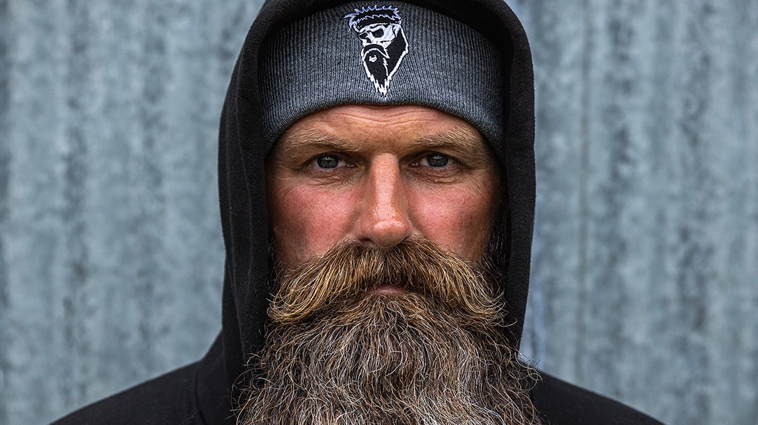 man who has trained his moustache to style it