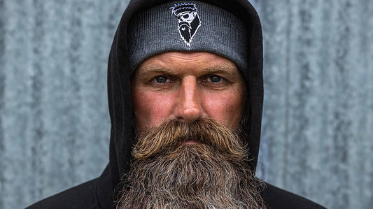 man who has trained his moustache to style it