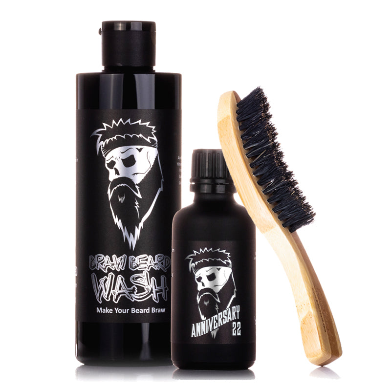 Beard Wash, Beard Oil and Brush Package