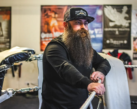 beard man in gym