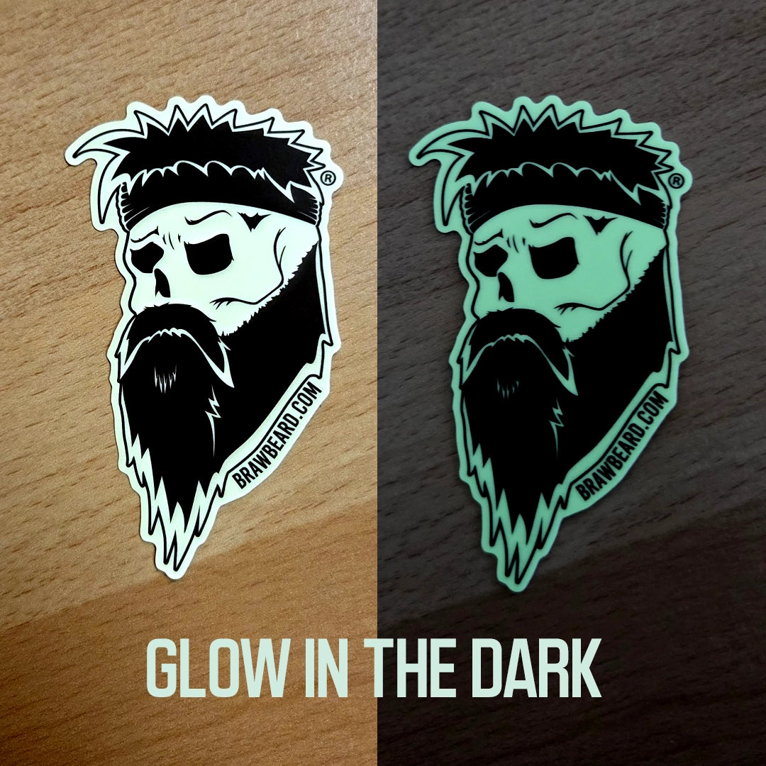 Glow In The Dark Sticker - Small Braw Beard logo