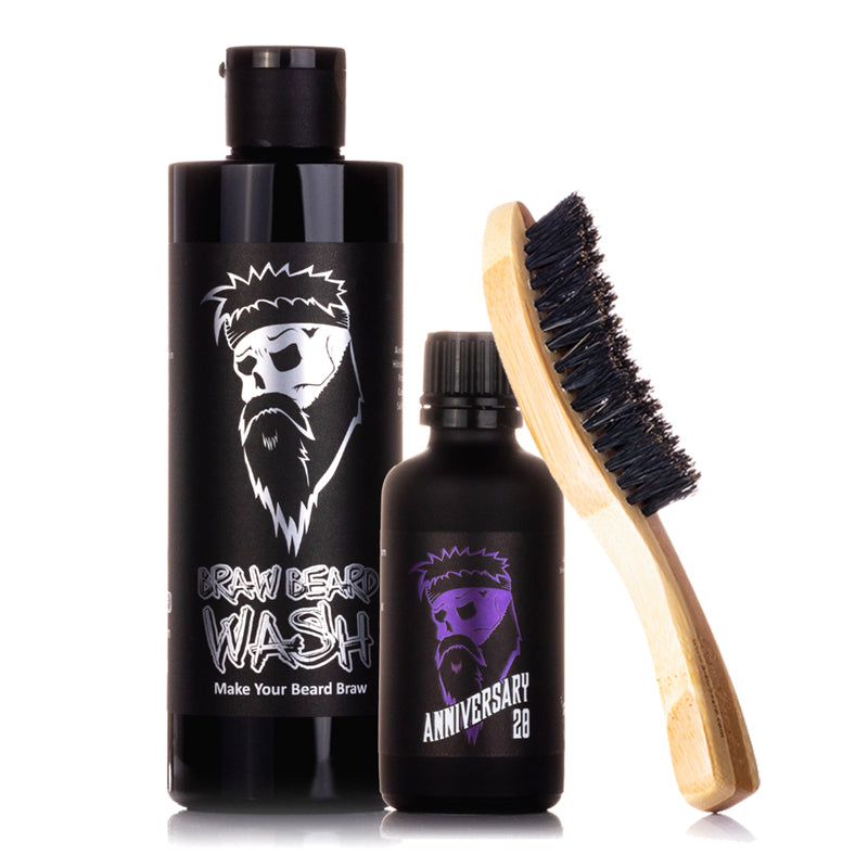 Beard Wash, Beard Oil and Brush Package